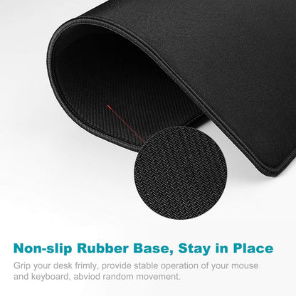 Mouse Pad,Large Gaming Mouse Pad,Extended Mousepad with Stitched Edge for Computer Keyboard,Washable Mouse Mat for Office,Home,Computer,Laptop,Black