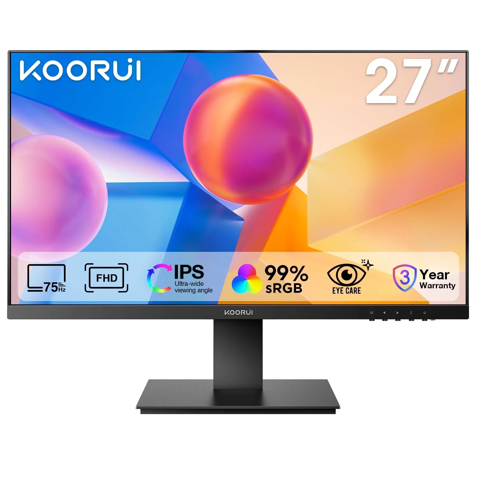 27" 1080P FHD 75 Hz Monitors for Computer, Eye Care, Tilt Adjustable, Black, 27N1A