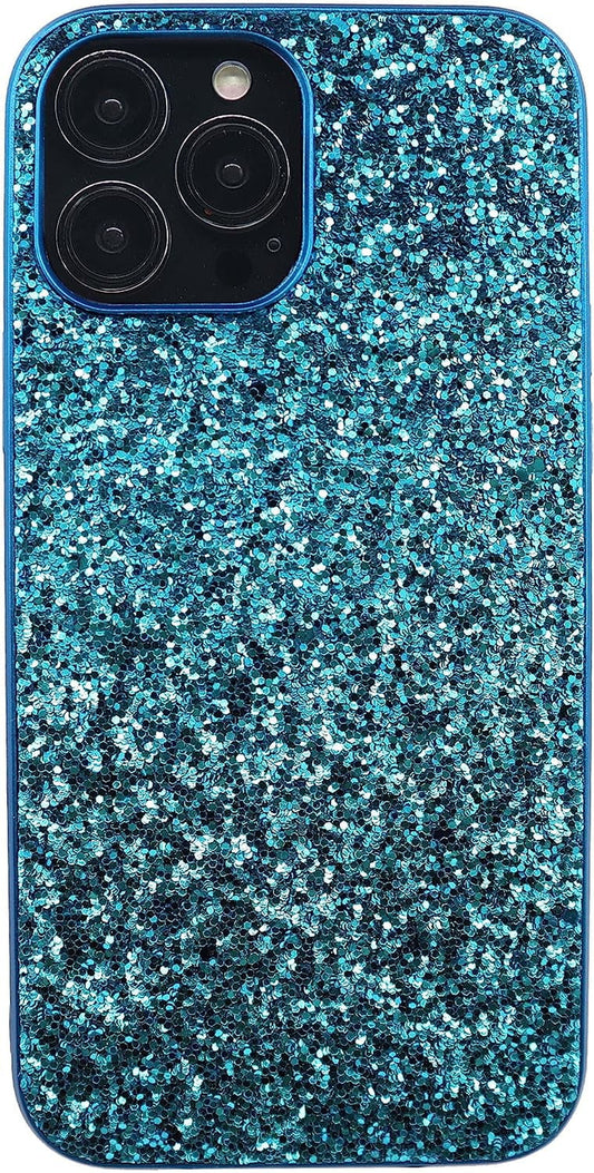 Compatible with Iphone Case,Crystal Diamond Glitter Bling Sparkly Soft Shockproof Cover for Women Girls Phone Case (Blue,Iphone 12 Pro)