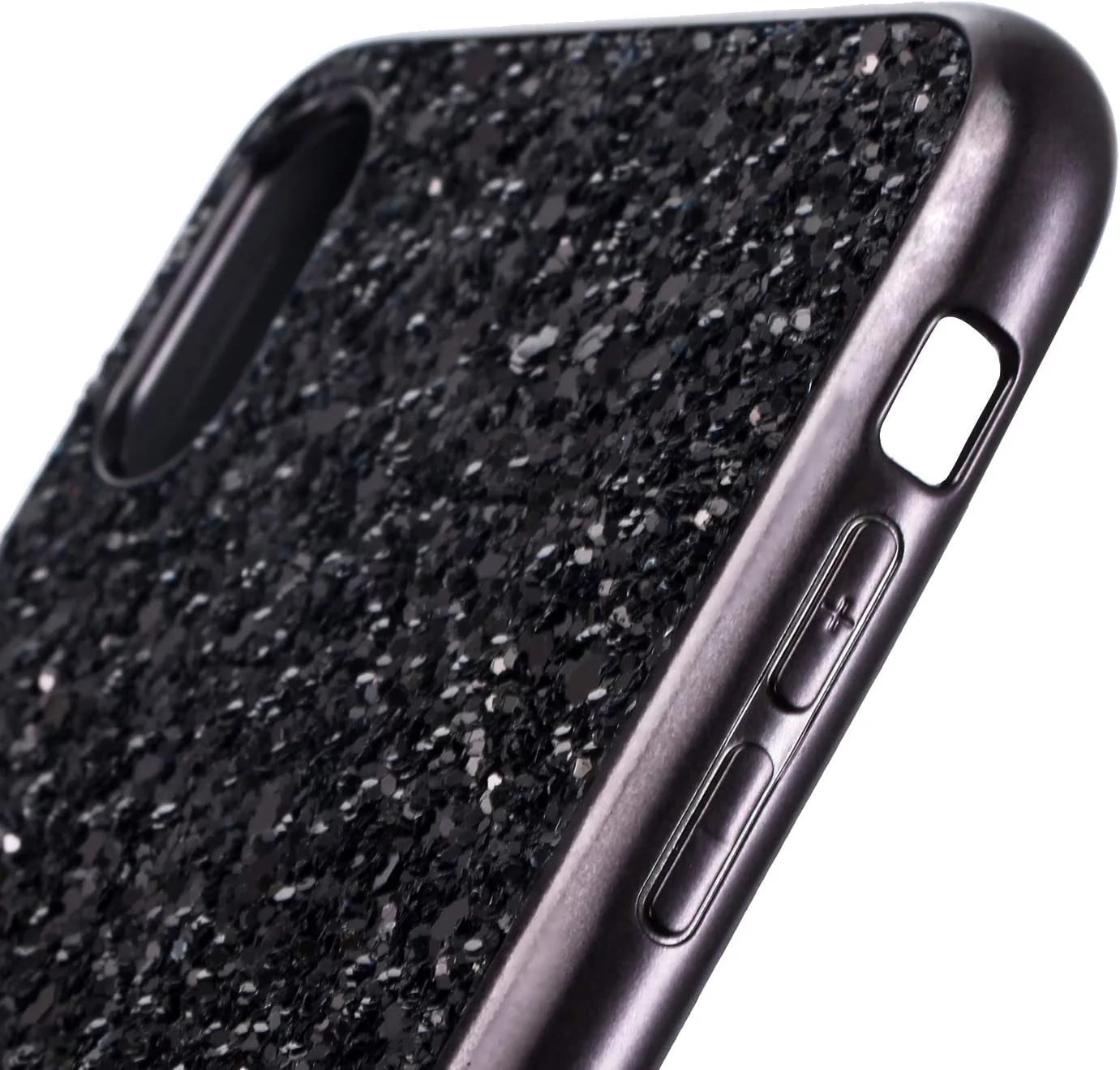 Compatible with Iphone Case,Crystal Diamond Glitter Bling Sparkly Soft Shockproof Cover for Women Girls Phone Case (Black,Iphone 12)