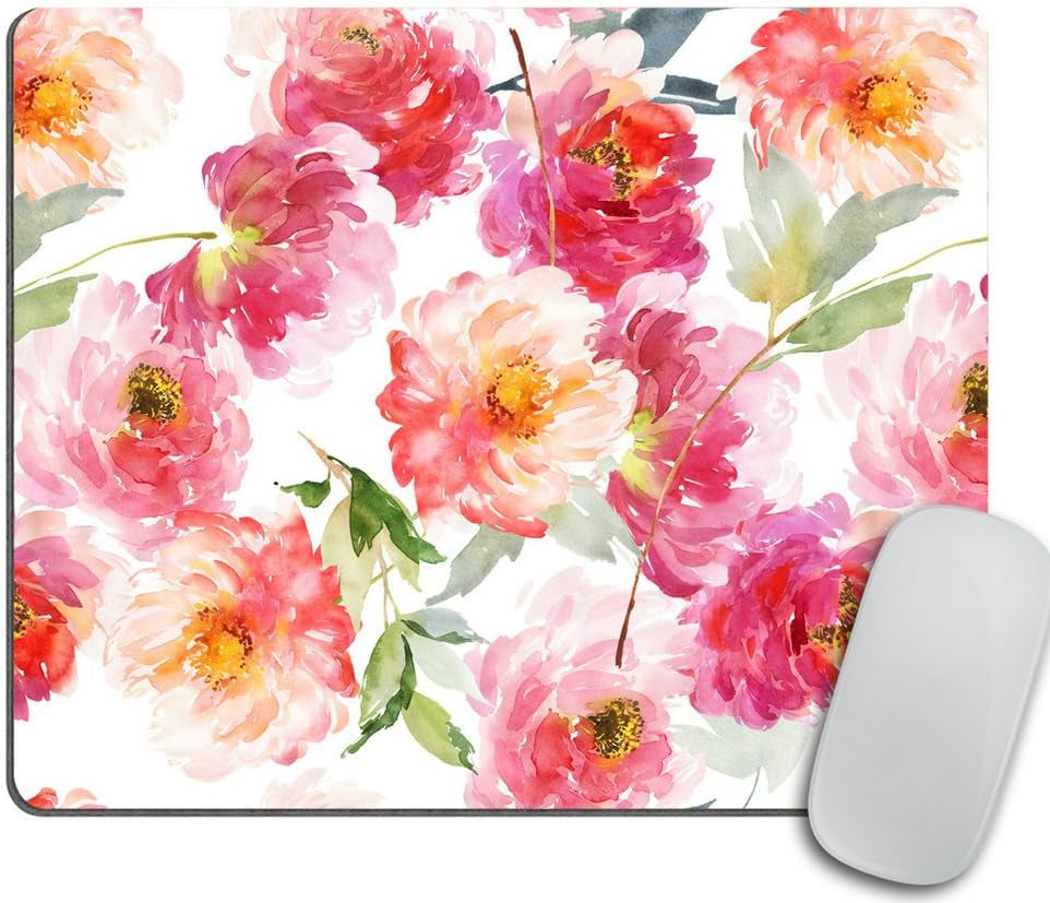 Watercolor Mousepad Floral Mouse Pad Rectangle Mouse Pad Beautiful Design Floral Mouse Pad