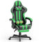 High Back Gaming Chair, Carbon Fiber PU Leather for Adults, Adjustable Arms, Green New