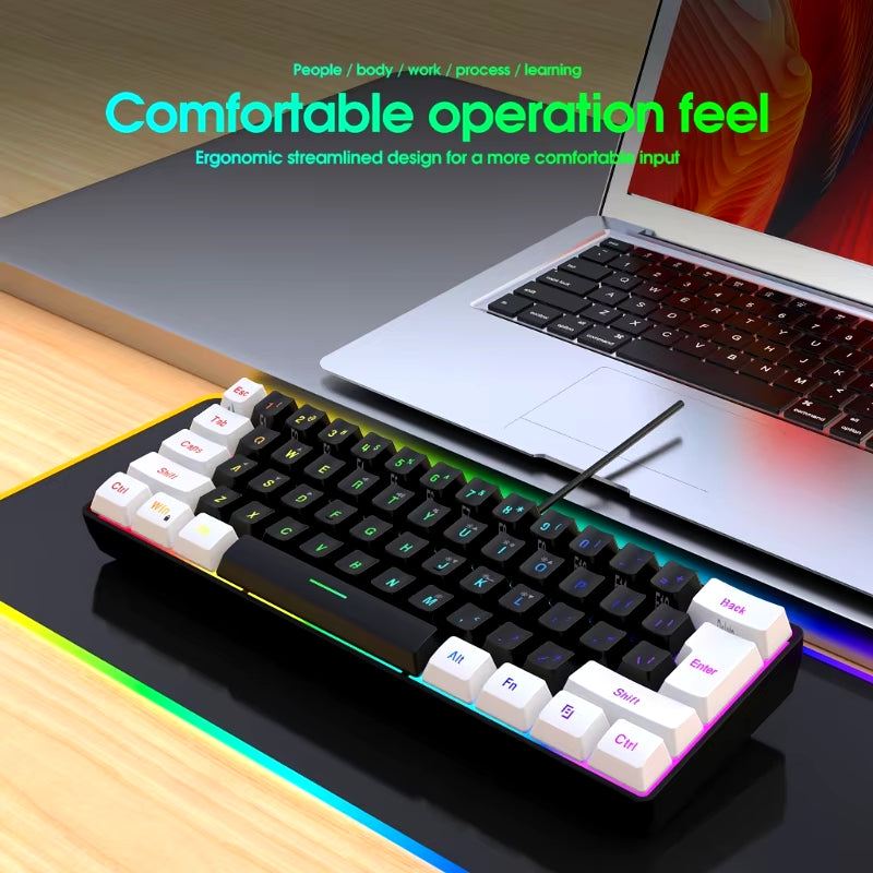 RGB Gaming Keyboard Comfortable Operation Feeling Input Dedicated Media Keys Keypad Water Resistant Gaming Keyboard