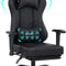 Gaming Chair Massage with Footrest Gamer Chair Ergonomic Gaming Chair for Adults Video Game Chair with Headrest and Massage Lumbar Support Gaming Chair Adjustable Swivel (Black)