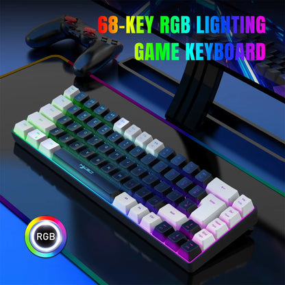 Gaming Keyboard RGB Backlit 68-Key Mechanical Gaming Keyboard Wired Compatible for Windows PC Laptop Game Official