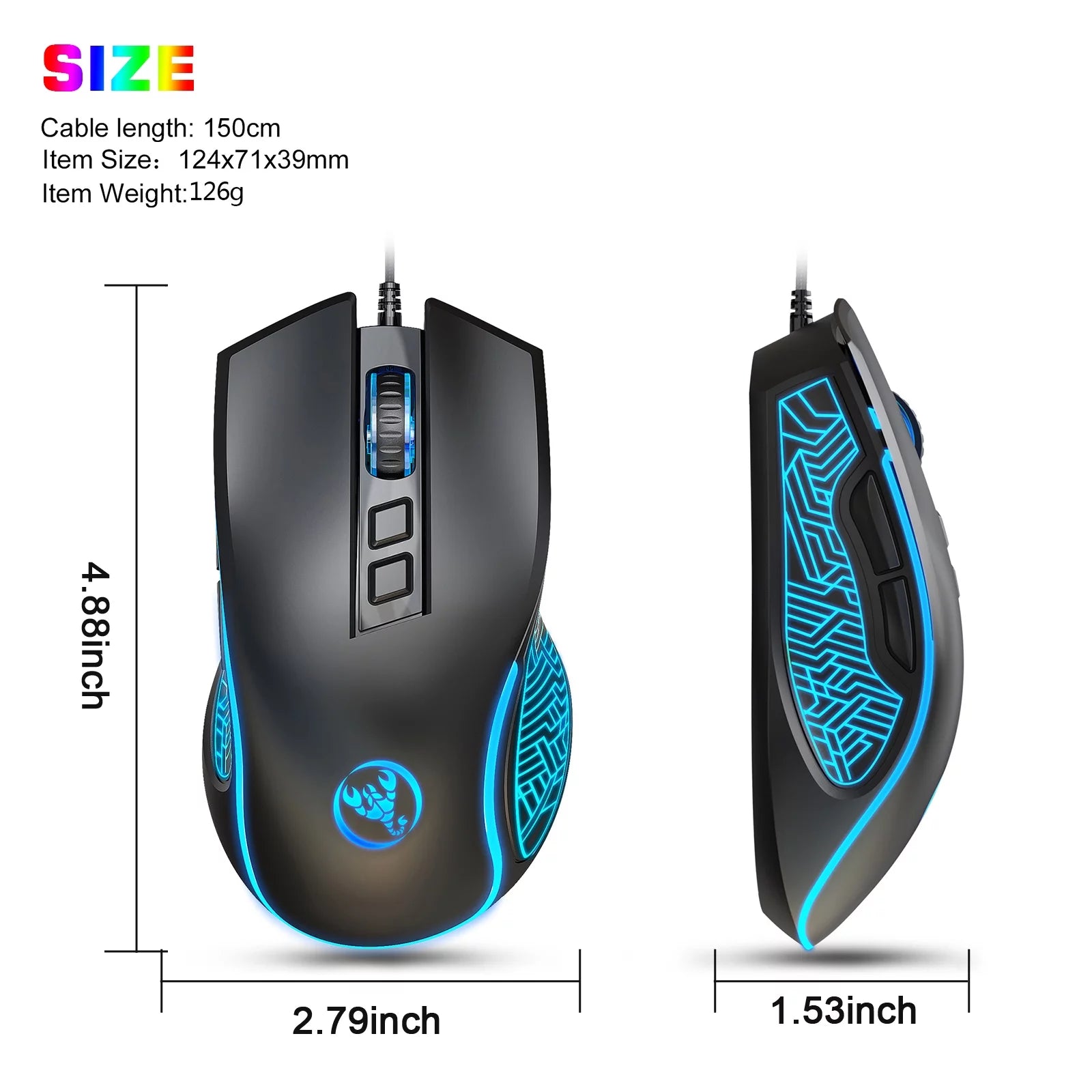 Wired Gaming Mouse, RGB Backlit Computer PC Gaming Mice, Ergonomic Mouse, USB Optical Mice with 7 Buttons, 4 Adjustable DPI up to 3200, Fit for Windows 7/8/10/XP, Vista, Linux, Mac OS, Pink/Black