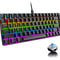 Wired Gaming Keyboard Rainbow Backlit Mechanical Keyboard Type-C 84 Keys Full Keys Anti-Ghosting for PC Gamers Work Office Blue Switch & Red Switch