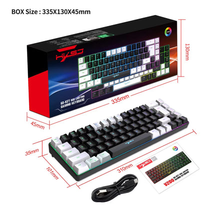 Gaming Keyboard RGB Backlit 68-Key Mechanical Gaming Keyboard Wired Compatible for Windows PC Laptop Game Official