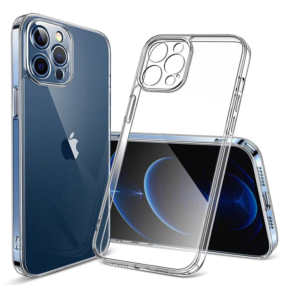 Clear Camera Protection Case for Iphone 14 13 12 11 15 Pro XS Max XR Soft TPU Silicone for Iphone 7 8 plus Back Cover Phone Case