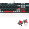 Mechanical Gaming Keyboard, 104 Keys Blue Backlit Keyboard with Red Switches Double-Shot Keycaps, USB Wired Mechanical Computer Keyboard for Laptop, Desktop, PC Gamers(Gray & Black)