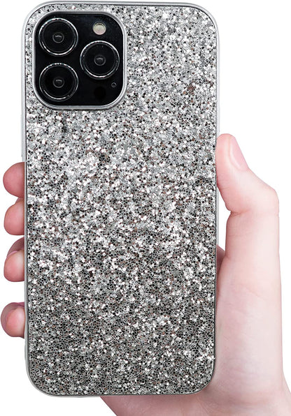 Compatible with Iphone Case,Crystal Diamond Glitter Bling Sparkly Soft Shockproof Cover for Women Girls Phone Case (Black,Iphone 14 Pro)